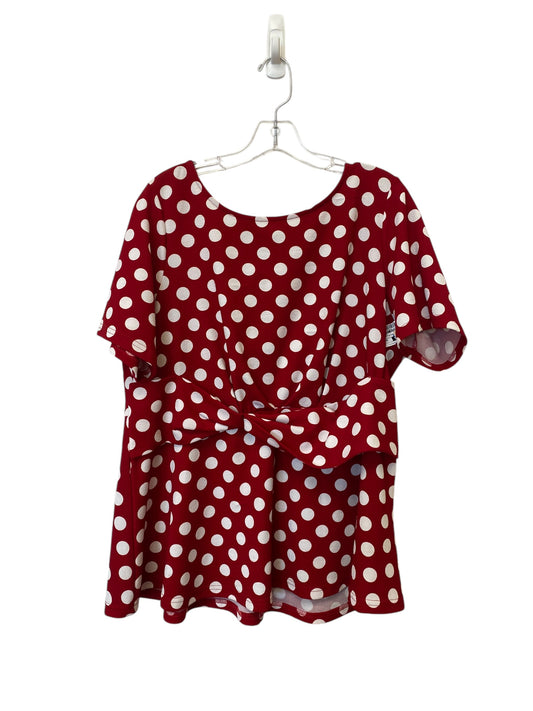 Tunic Short Sleeve By Clothes Mentor In Polkadot Pattern, Size: 2x