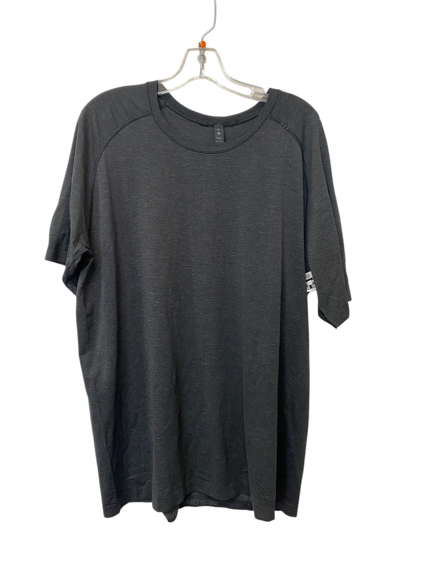 Athletic Top Short Sleeve By Lululemon In Grey, Size: 2x