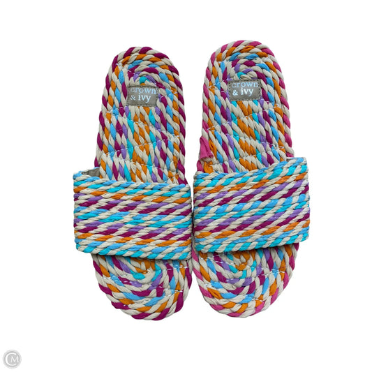 Sandals Flats By Crown And Ivy In Multi-colored, Size: 9