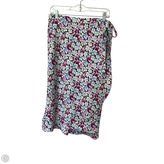 Skirt Midi By Loft In Floral Print, Size: 10