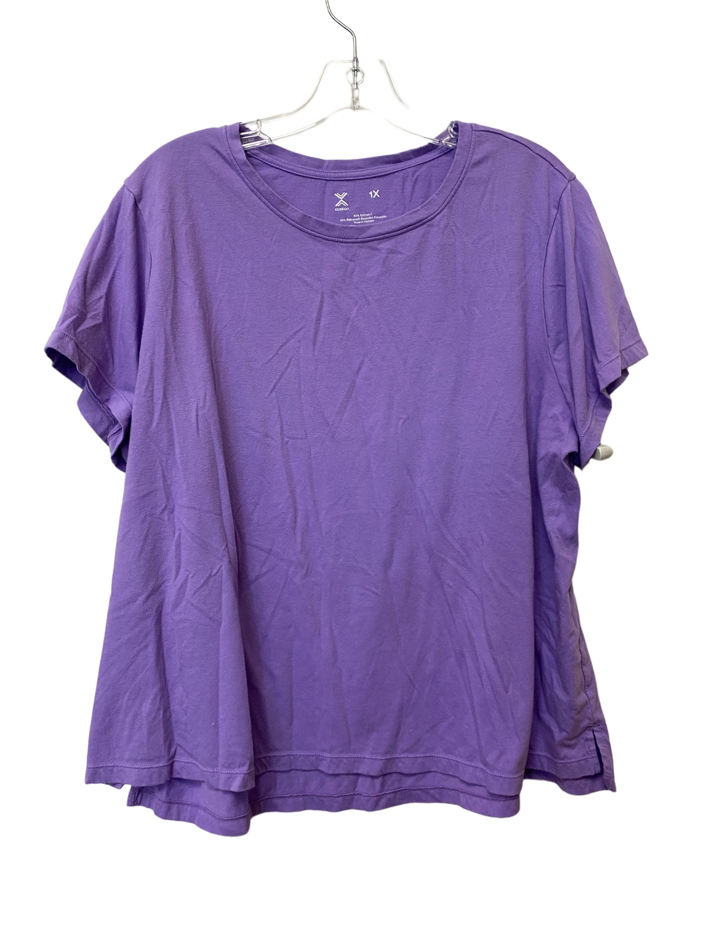 Purple Top Short Sleeve Basic Xersion, Size 1x