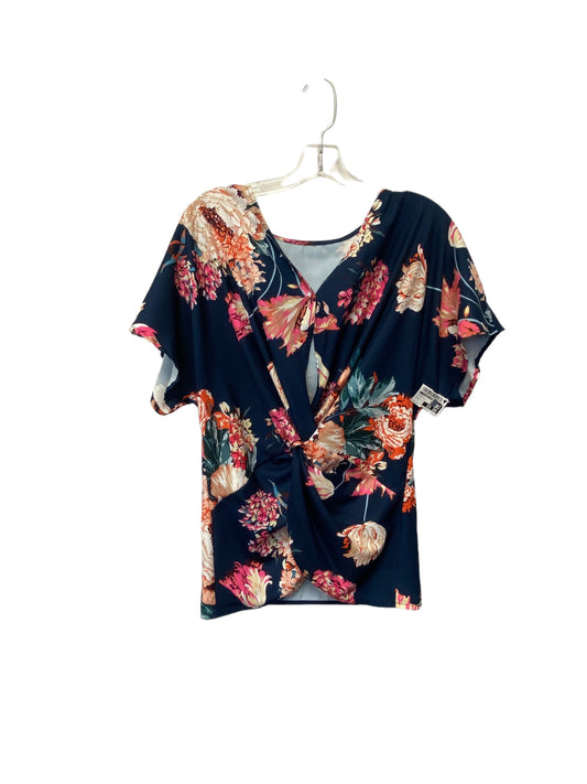 Floral Print Top Short Sleeve Clothes Mentor, Size S