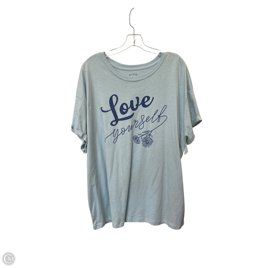 Top Short Sleeve By Wonderly In Blue, Size: Xxl