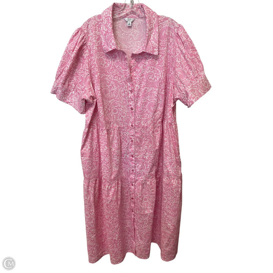 Dress Casual Short By Crown And Ivy In Pink, Size: 4x