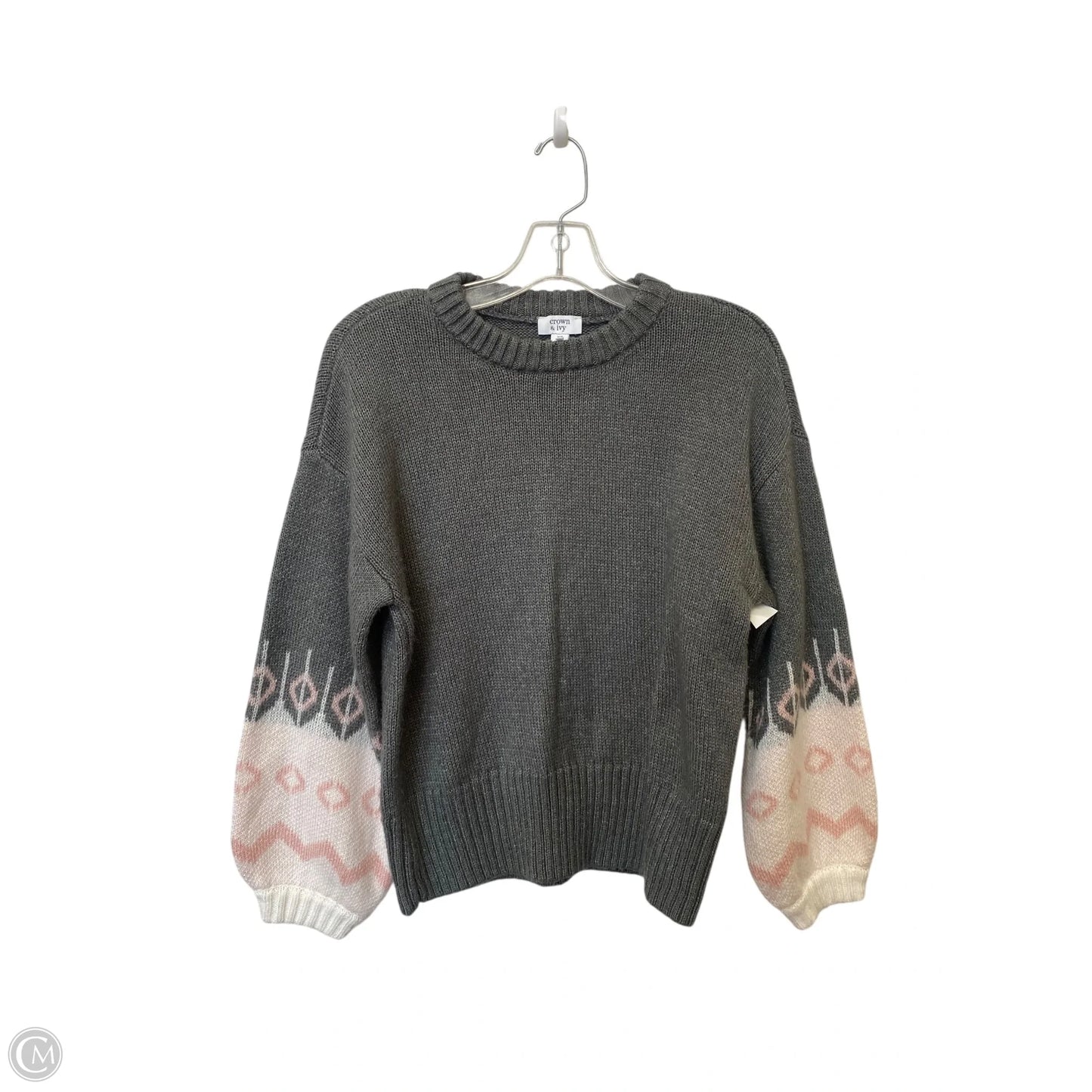Sweater By Crown And Ivy In Grey & Pink, Size: Xs