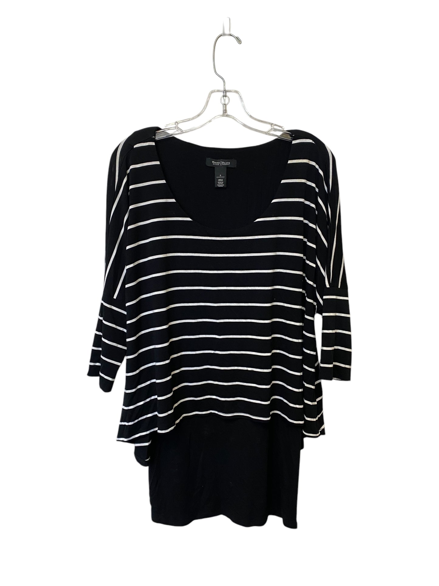 Top Short Sleeve By White House Black Market In Black, Size: S