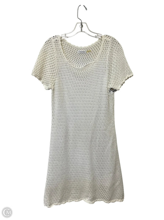 Dress Casual Midi By Calvin Klein In White, Size: L