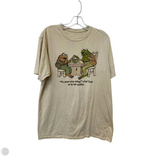 Top Short Sleeve By Clothes Mentor In Cream, Size: L