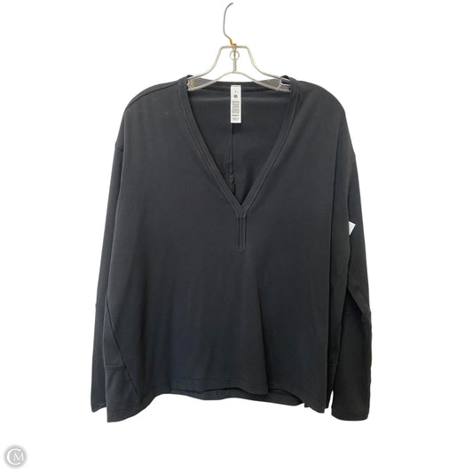Athletic Top Long Sleeve Crewneck By Lululemon In Black, Size: 8