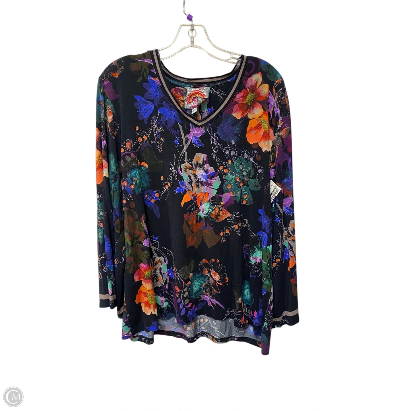 Top Long Sleeve By Johnny Was In Multi-colored, Size: Xl