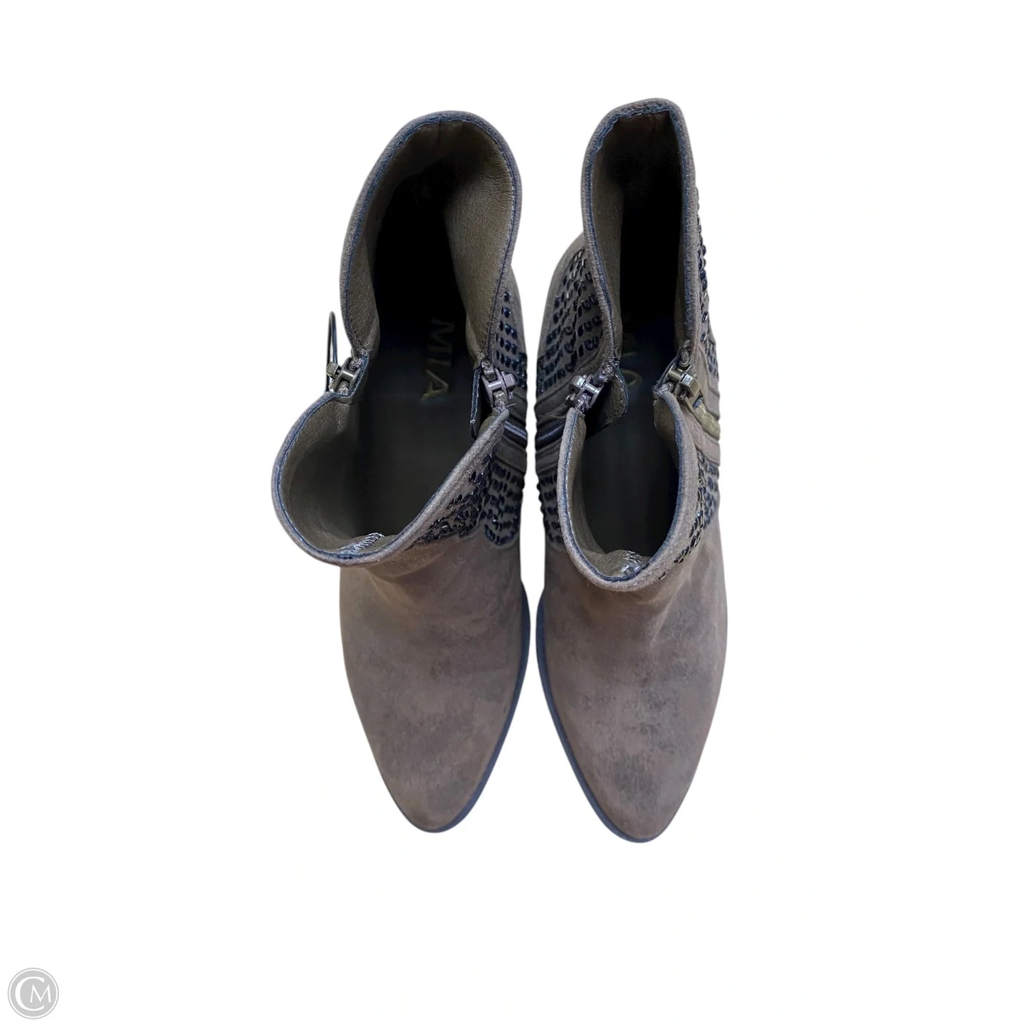 Boots Ankle Heels By Mia In Brown, Size: 8