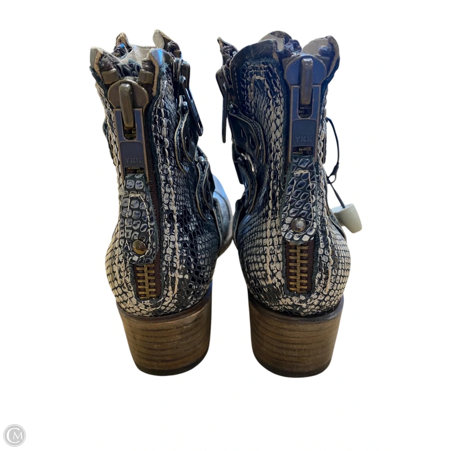 Boots Ankle Heels By Freebird In Grey, Size: 8