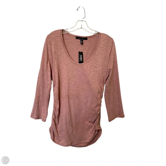 Top Long Sleeve By White House Black Market In Pink, Size: L