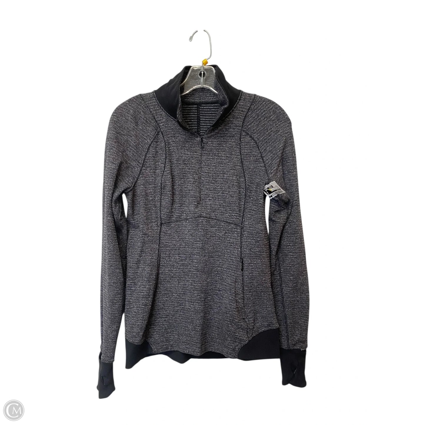 Athletic Top Long Sleeve Collar By Lululemon In Grey, Size: M
