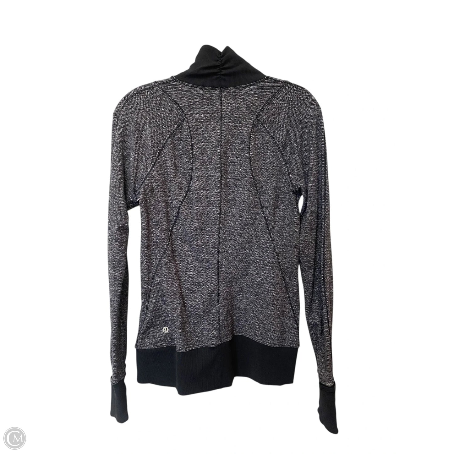 Athletic Top Long Sleeve Collar By Lululemon In Grey, Size: M