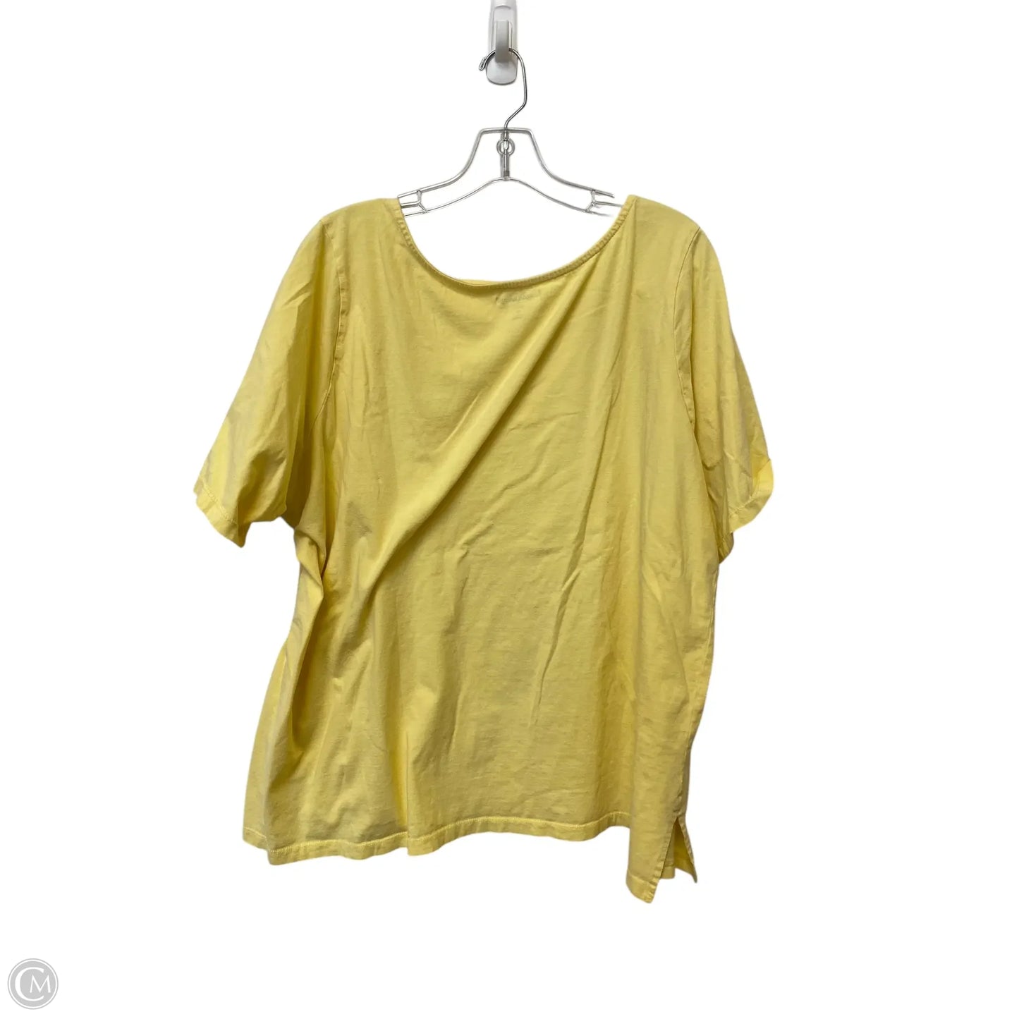 Top Short Sleeve By Woman Within In Yellow, Size: 28