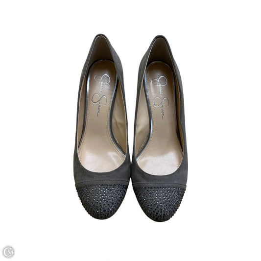 Shoes Heels Wedge By Jessica Simpson In Grey, Size: 8