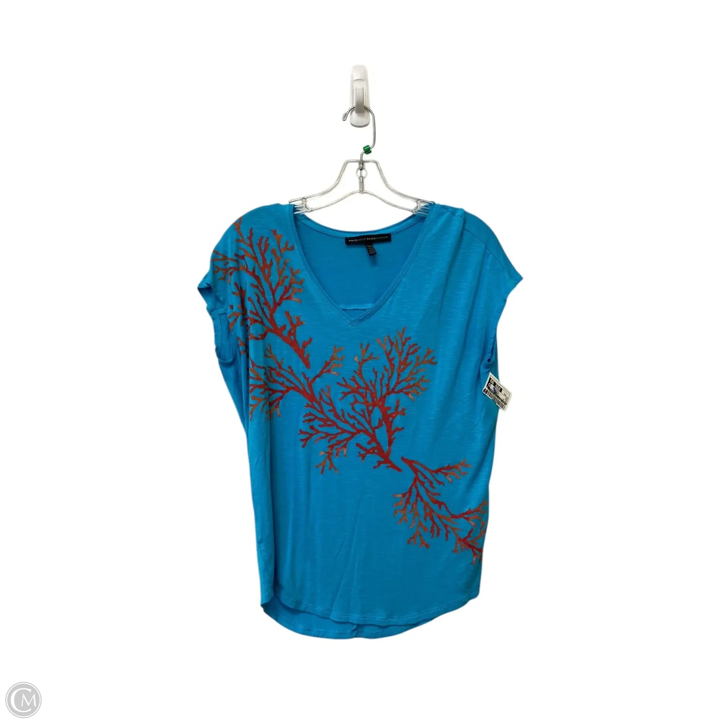 Top Short Sleeve By White House Black Market In Blue, Size: Xxs