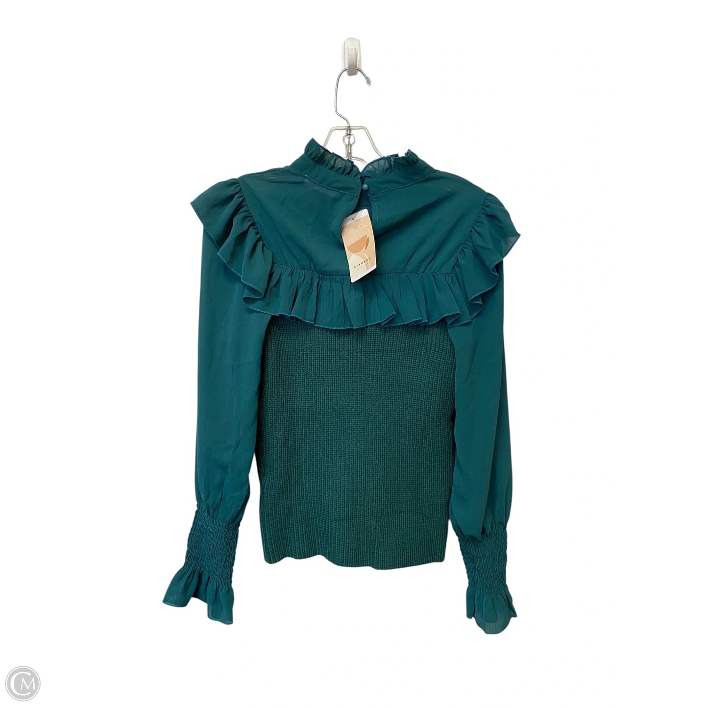 Top Long Sleeve By Kirundo In Green, Size: S