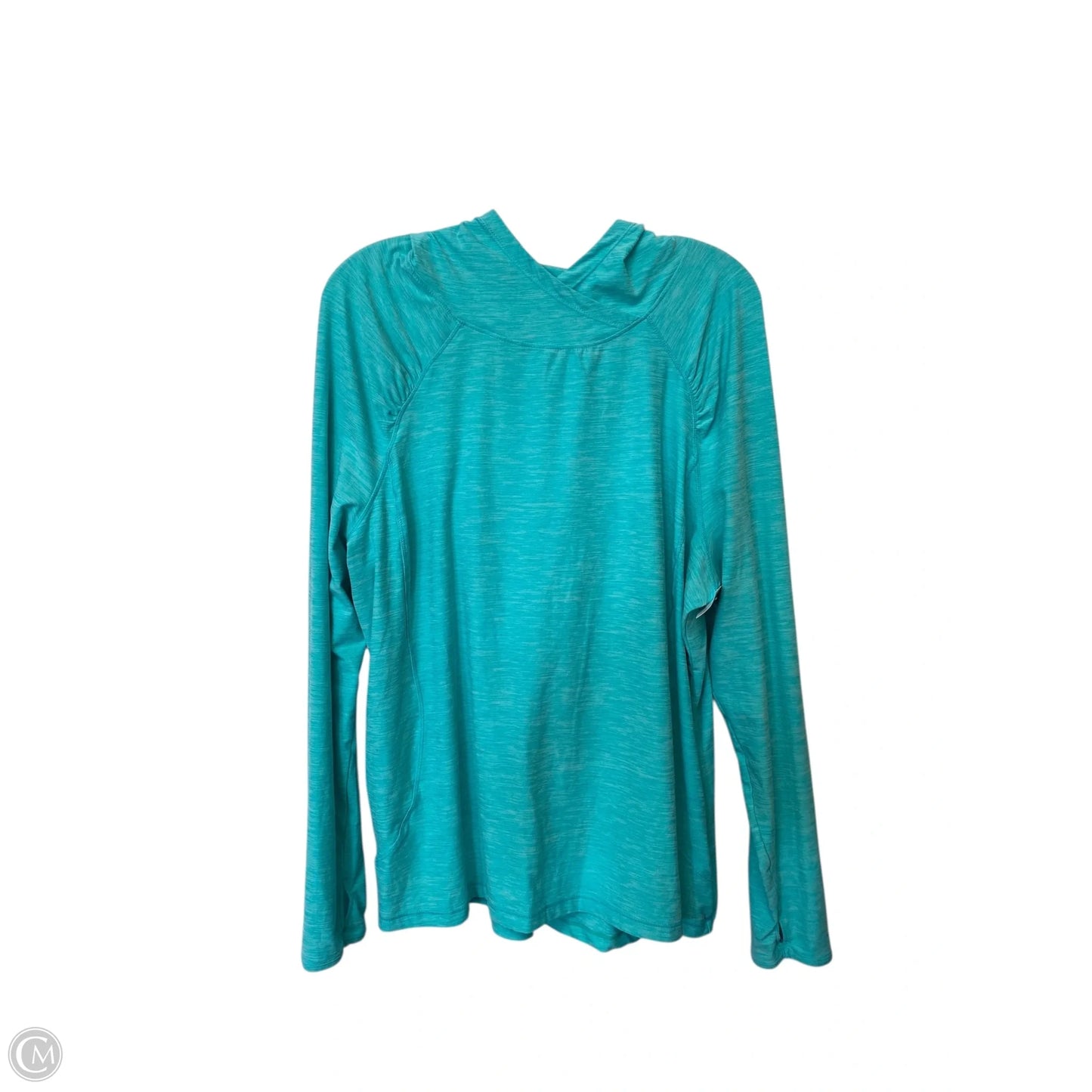 Athletic Top Long Sleeve Hoodie By Danskin In Blue, Size: Xxl