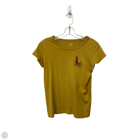 Top Short Sleeve By Madewell In Yellow, Size: Xxs