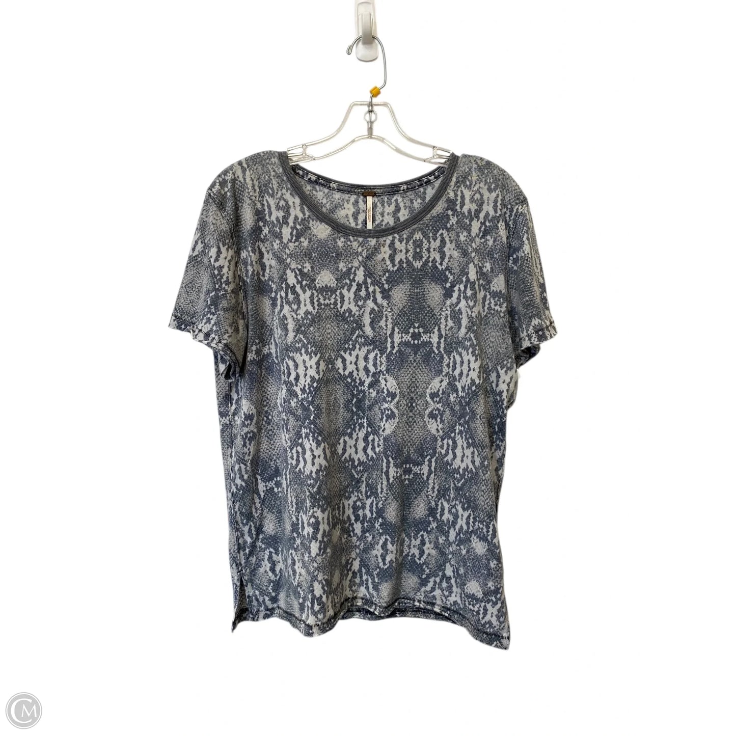 Top Short Sleeve By Free People In Snakeskin Print, Size: S