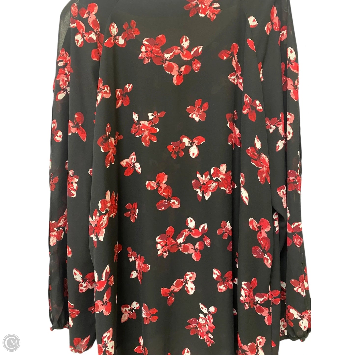 Top Long Sleeve By Roz And Ali In Floral Print, Size: 2x