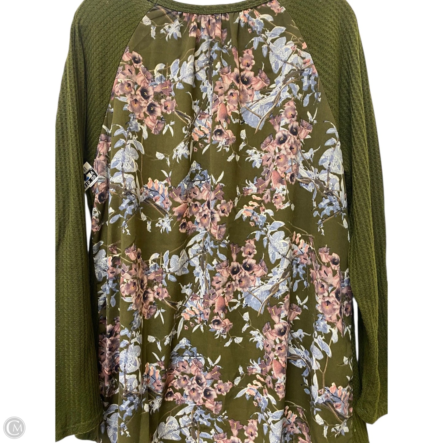 Top Long Sleeve By Oddi In Green, Size: 1x