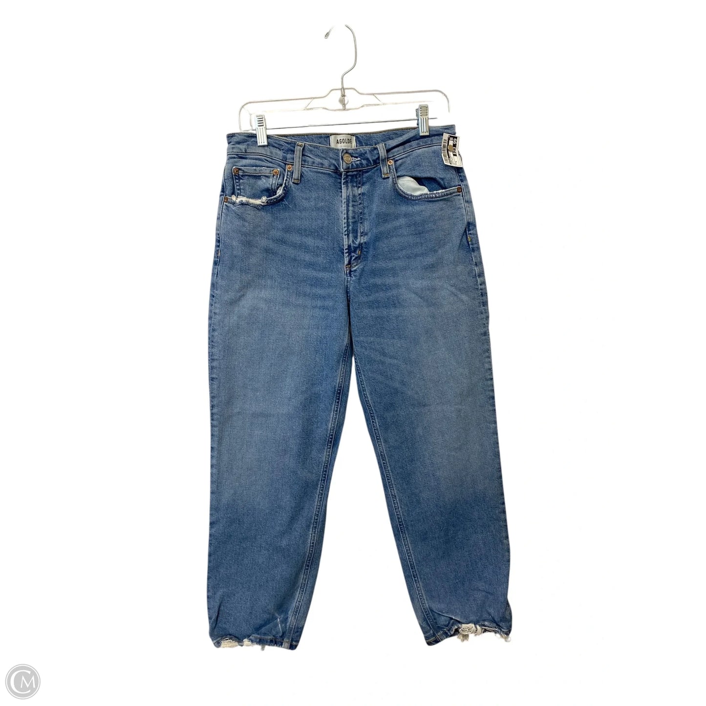 Jeans Straight By Agolde In Blue Denim, Size: 8