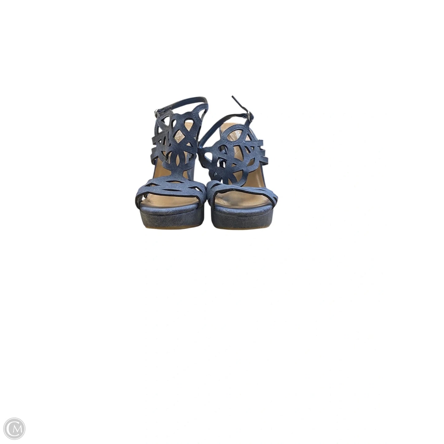 Shoes Heels Wedge By Dollhouse In Blue, Size: 8.5