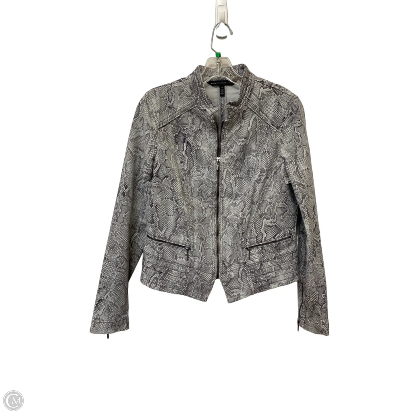 Jacket Moto By White House Black Market In Snakeskin Print, Size: 8