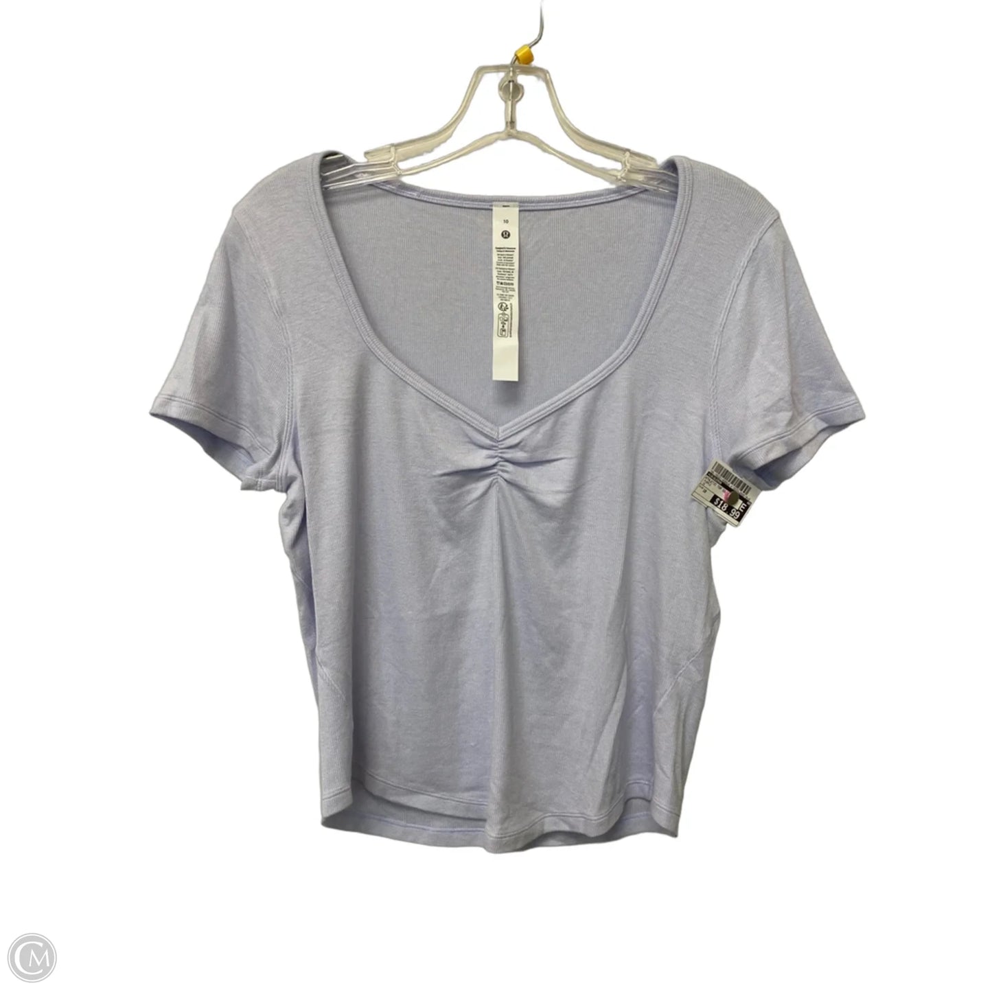 Athletic Top Short Sleeve By Lululemon In Purple, Size: 10