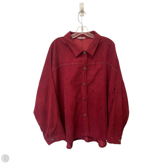 Jacket Shirt By Geegee In Red, Size: Xl