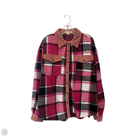 Jacket Shirt By Cmf In Plaid Pattern, Size: Xl