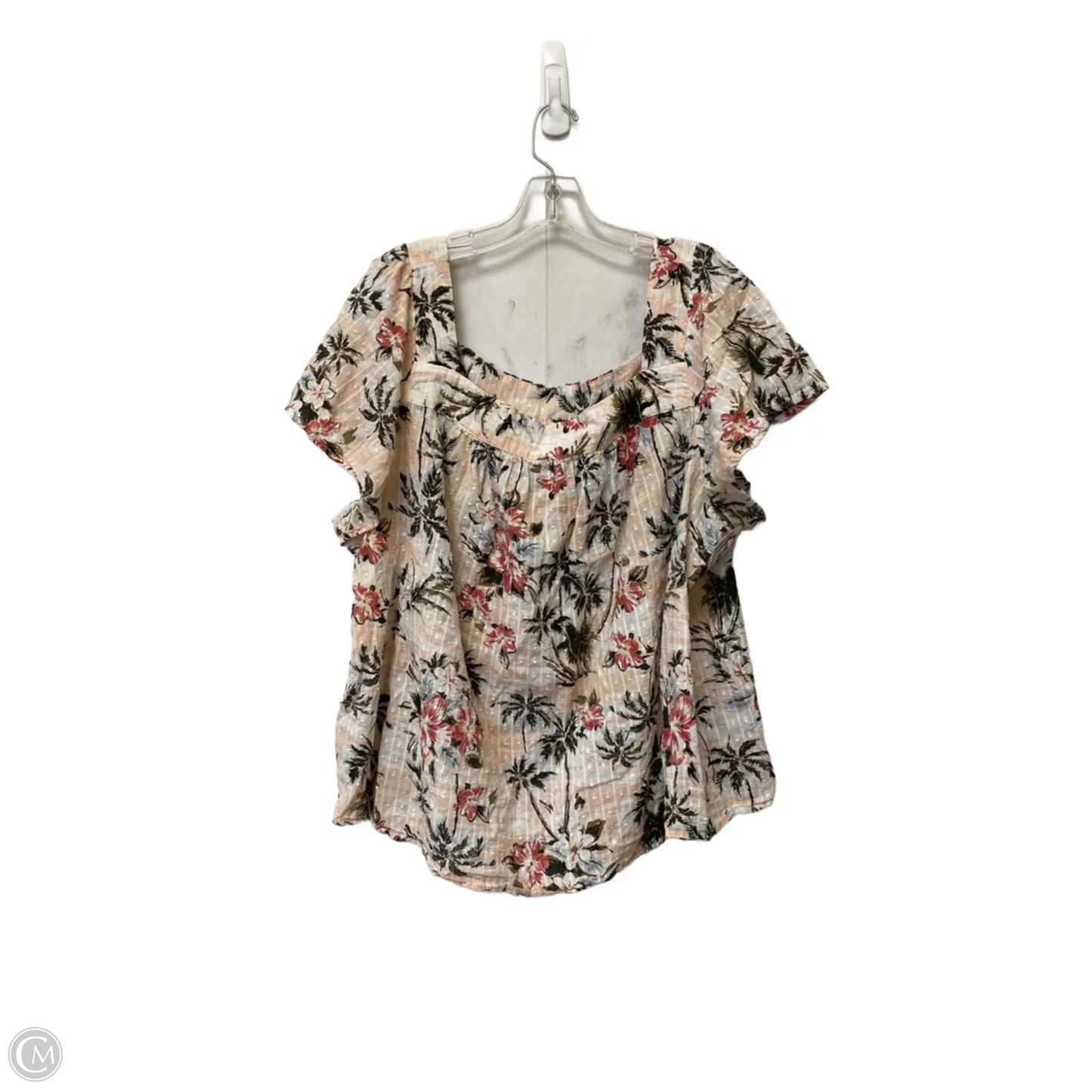 Top Short Sleeve Basic By Torrid In Floral Print, Size: 3x