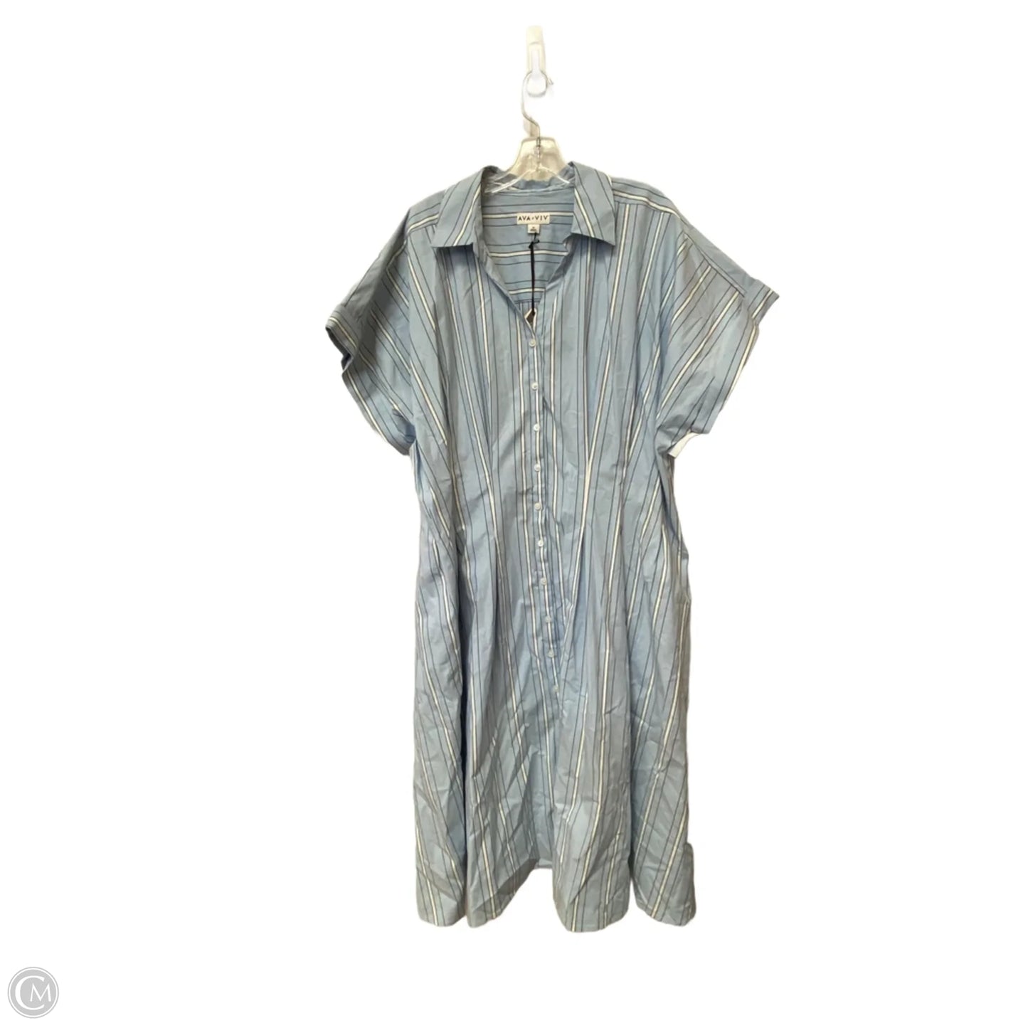 Dress Casual Maxi By Ava & Viv In Blue, Size: 3x