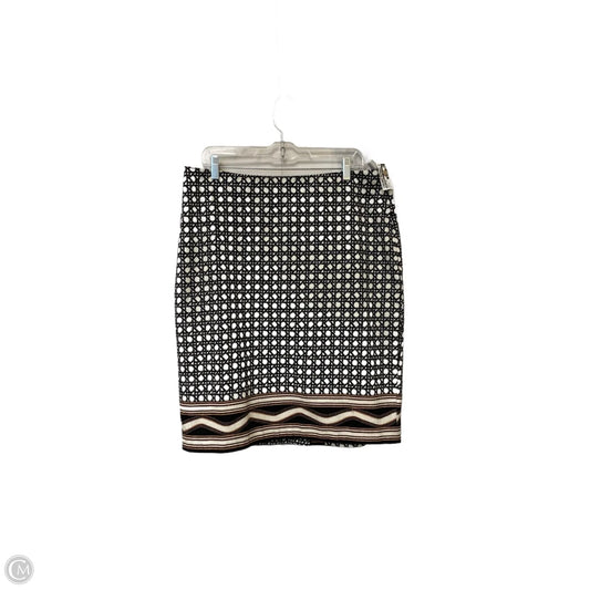 Skirt Midi By Ann Taylor In Black & White, Size: 12
