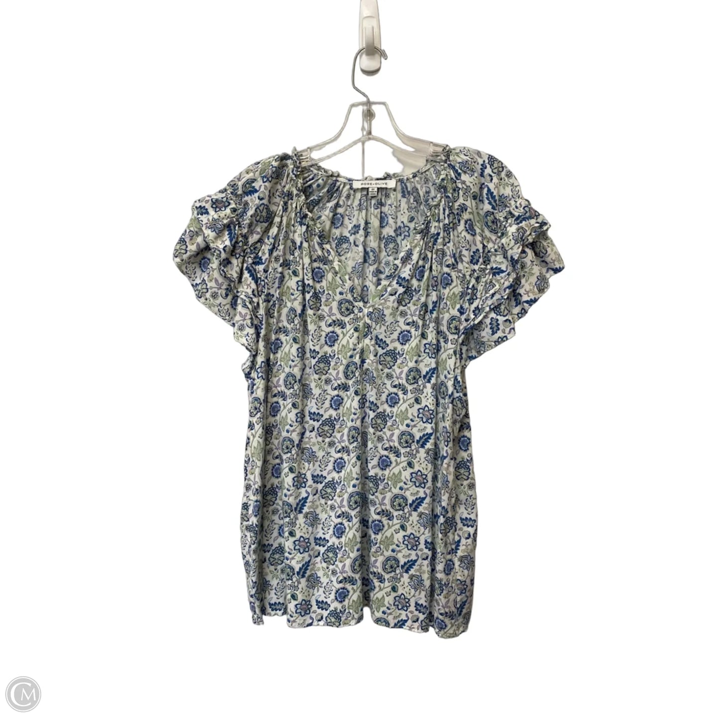 Top Short Sleeve By Rose And Olive In Floral Print, Size: 2x