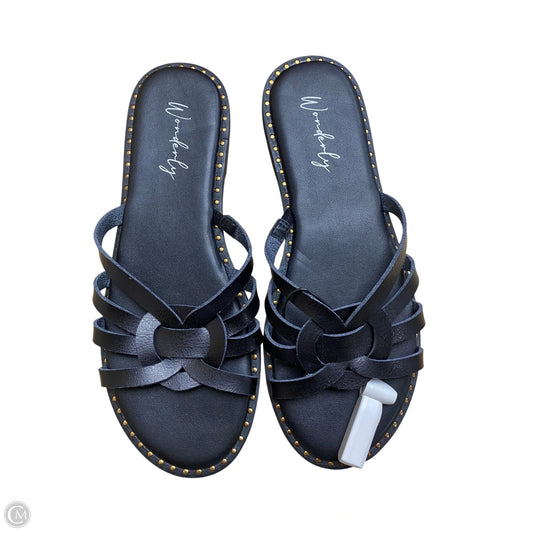 Sandals Flats By Wonderly In Black, Size: 8