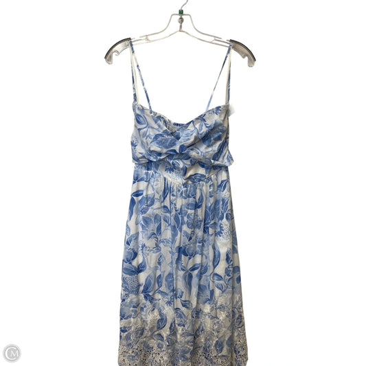 Dress Casual Midi By White House Black Market In Blue & White, Size: 0