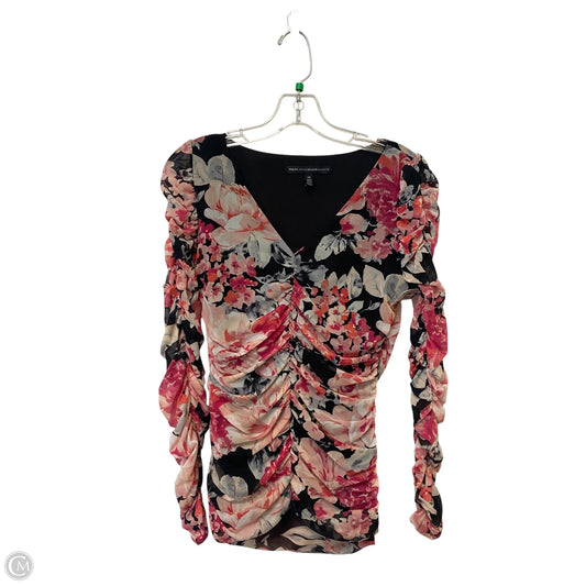 Top Long Sleeve By White House Black Market In Floral Print, Size: Xs