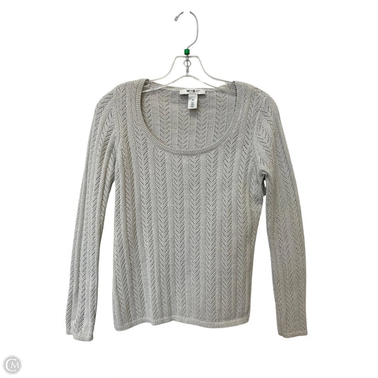 Top Long Sleeve Basic By White House Black Market In Grey, Size: Xs