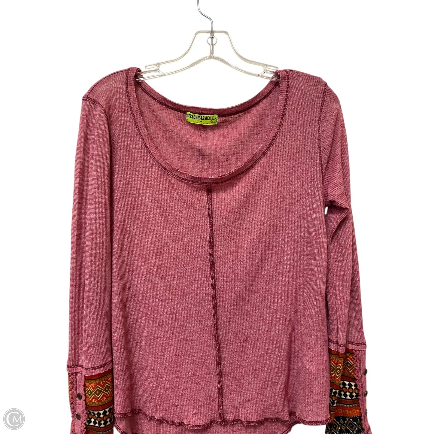 Top Long Sleeve By Cme In Pink, Size: M