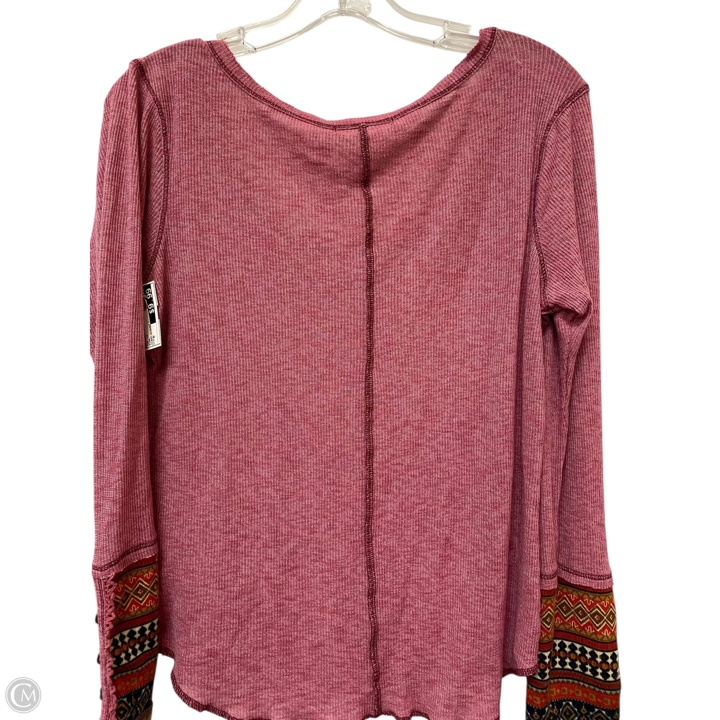 Top Long Sleeve By Cme In Pink, Size: M