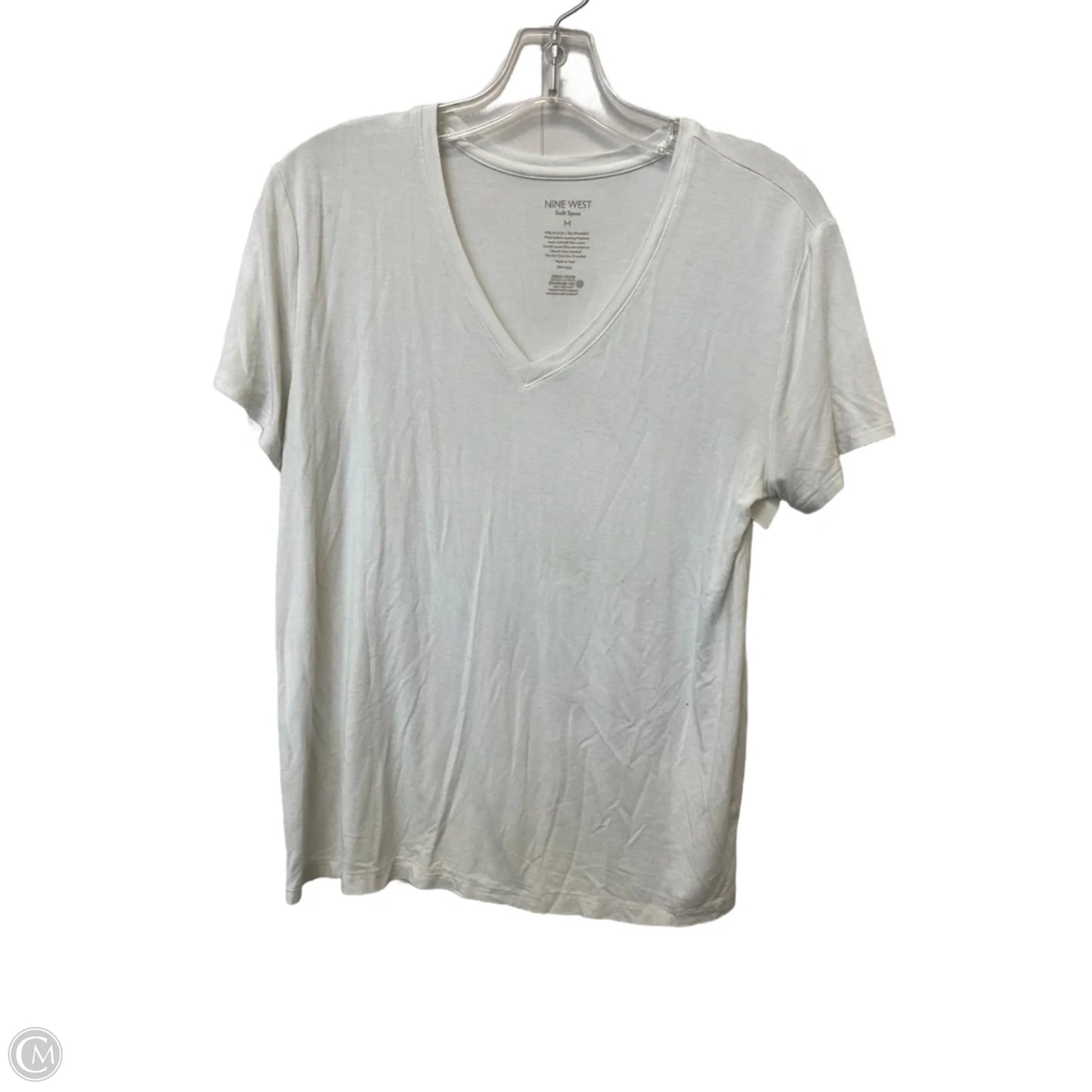 Top Short Sleeve Basic By Nine West In White, Size: M