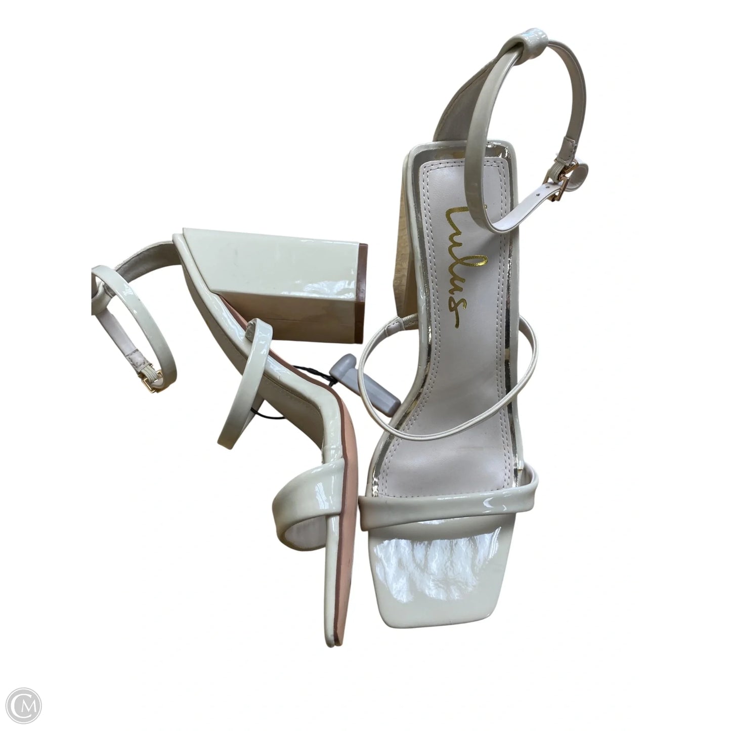 Sandals Heels Block By Lulus In Cream, Size: 7.5