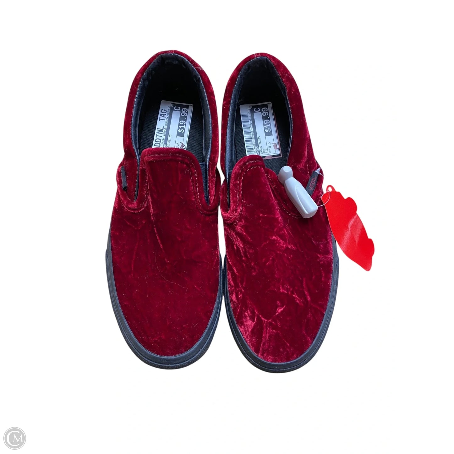 Shoes Flats By Vans In Red, Size: 8.5