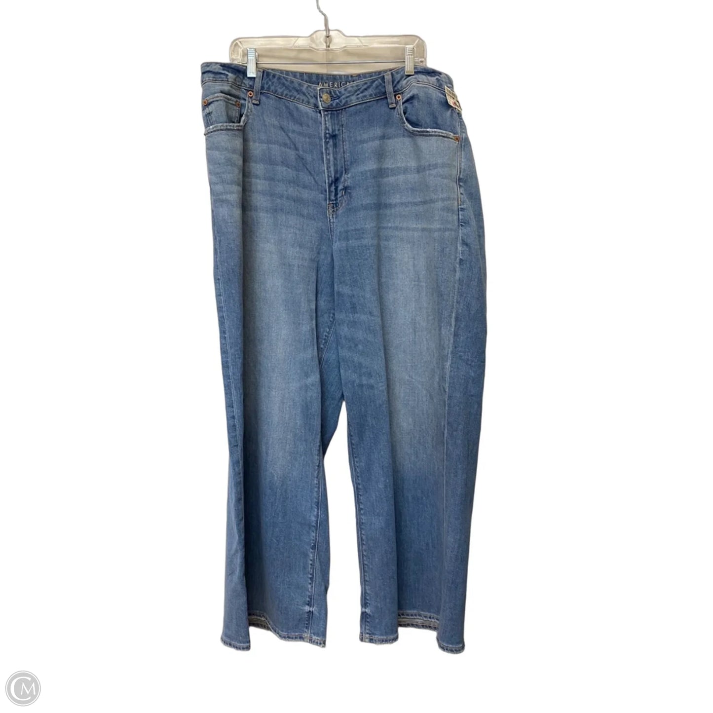 Jeans Wide Leg By American Eagle In Blue Denim, Size: 18