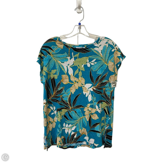 Top Short Sleeve Basic By Chicos In Floral Print, Size: S