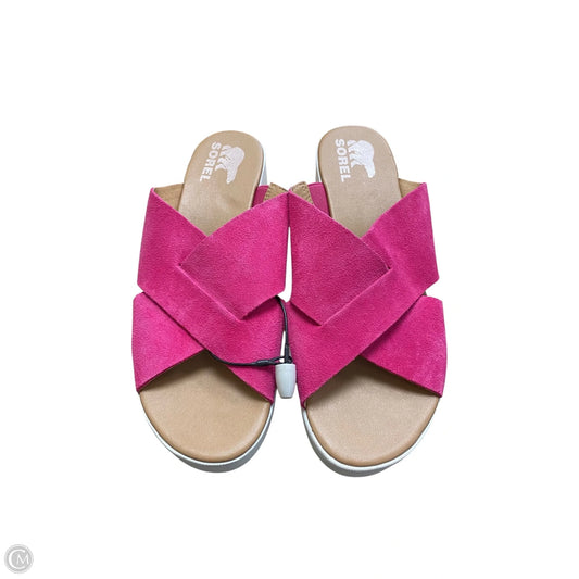 Sandals Heels Platform By Sorel In Pink, Size: 9.5